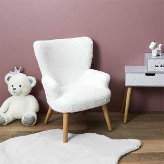 Fauteuil Helsinki Enfant Fourrure Blanc - Home Deco Kids