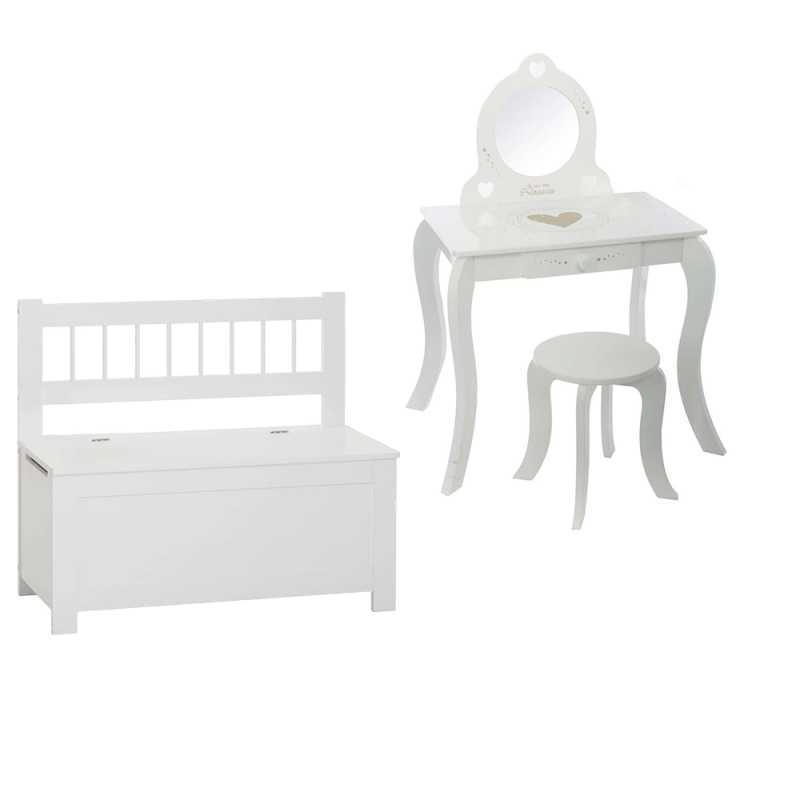 Banc coffre à jouets avec coiffeuse - Atmosphera For Kids