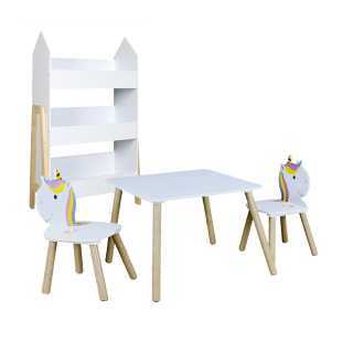 Chambre Enfant Fille Bibliothèque Table Chaises - Home Deco Kids