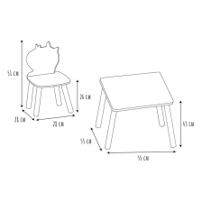 Table et 2 chaises Licorne Lily - Home Deco Kids
