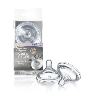 Lot de 2 tétines Blanc débit variable anti-colique - Tommee Tippee