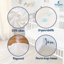 Protège Matelas Bébé Abracadabra 60x120 Babysom Protège Matelas Bébé Abracadabra 60x120 Babysom