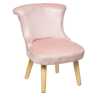 Fauteuil velours glitter enfant Rose - Atmosphera For Kids