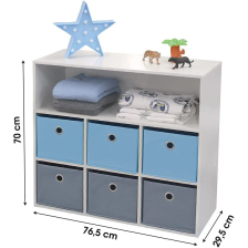 Meuble de rangement 6 paniers avec 1 niche Bleu - Atmosphera For Kids