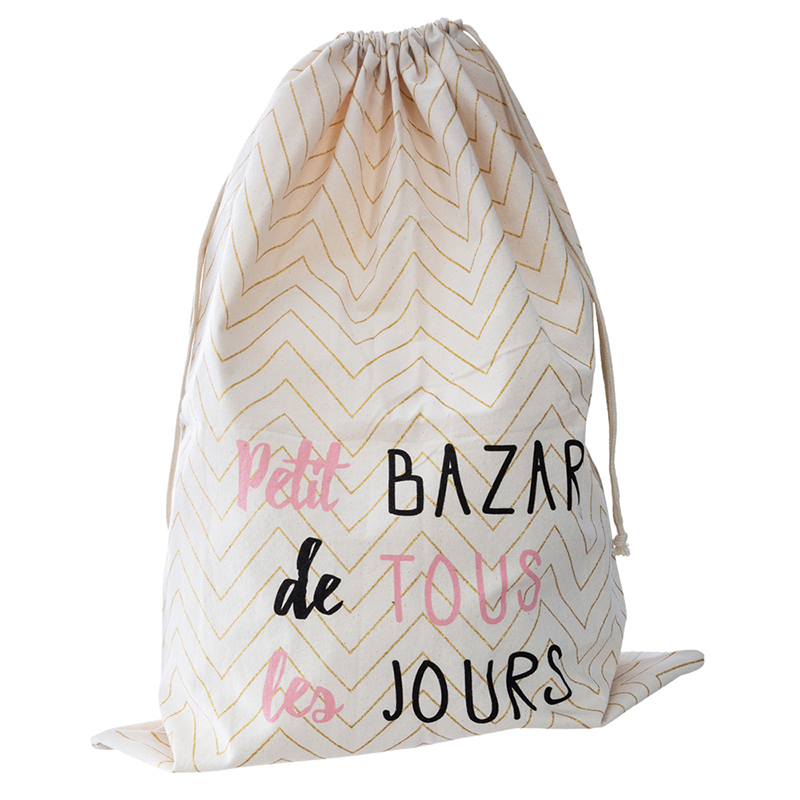 Sac de rangement en coton Doré Atmosphera for kids Sac de rangement en coton Doré Atmosphera for kids