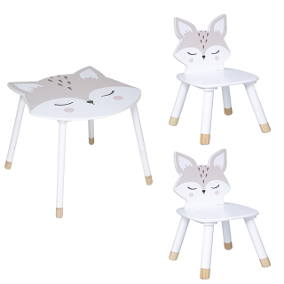 Set table douceur renard avec 2 chaises douceur renard