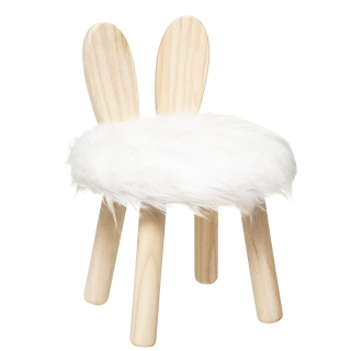 Tabouret Enfant Lapin Blanc - Atmosphera For Kids