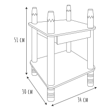 Table de chevet Crayon Blanc - Home Deco Kids