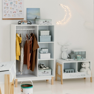 Casier de rangement avec 2 compartiments Blanc - Atmosphera For Kids