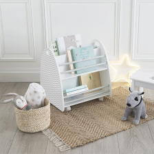 Bibliothèque basse sur roulettes Blanc - Atmosphera For Kids Bibliothèque basse sur roulettes Blanc - Atmosphera For Kids