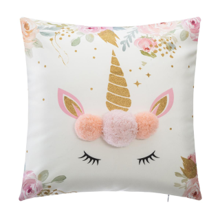 Coussin licorne pompons - Atmosphera For Kids