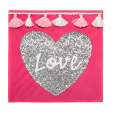 Bac de rangement pompons love rose foncé Bac de rangement pompons love rose foncé