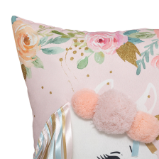 Coussin Licorne Rubans Rose - Atmosphera For Kids