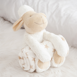 Plaid + Peluche Mouton Blanc Atmosphera