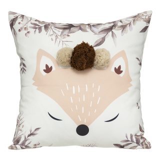 Coussin renard pompons - Atmosphera For Kids