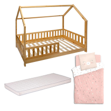 Lit enfant avec matelas et parure de lit Chat - Atmosphera For Kids