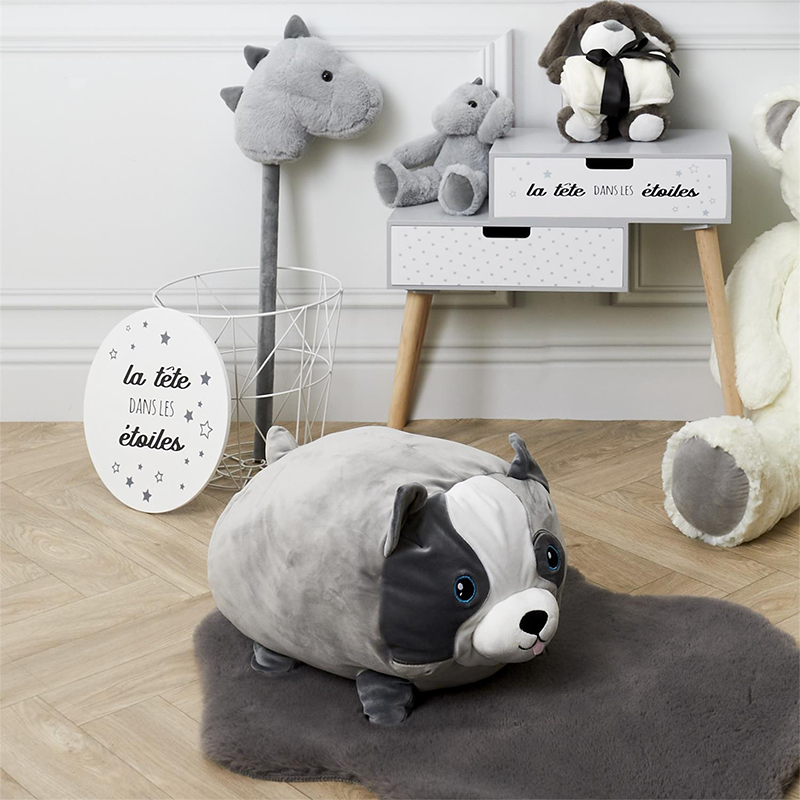 Coussin Forme Chat gris Décoratif Pour Bébé et Enfant