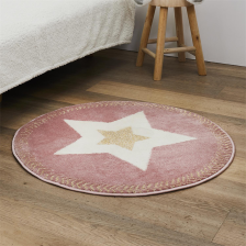 Tapis rond étoile Rose - Home Deco Kids