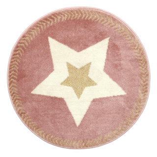 Tapis rond étoile Rose - Home Deco Kids