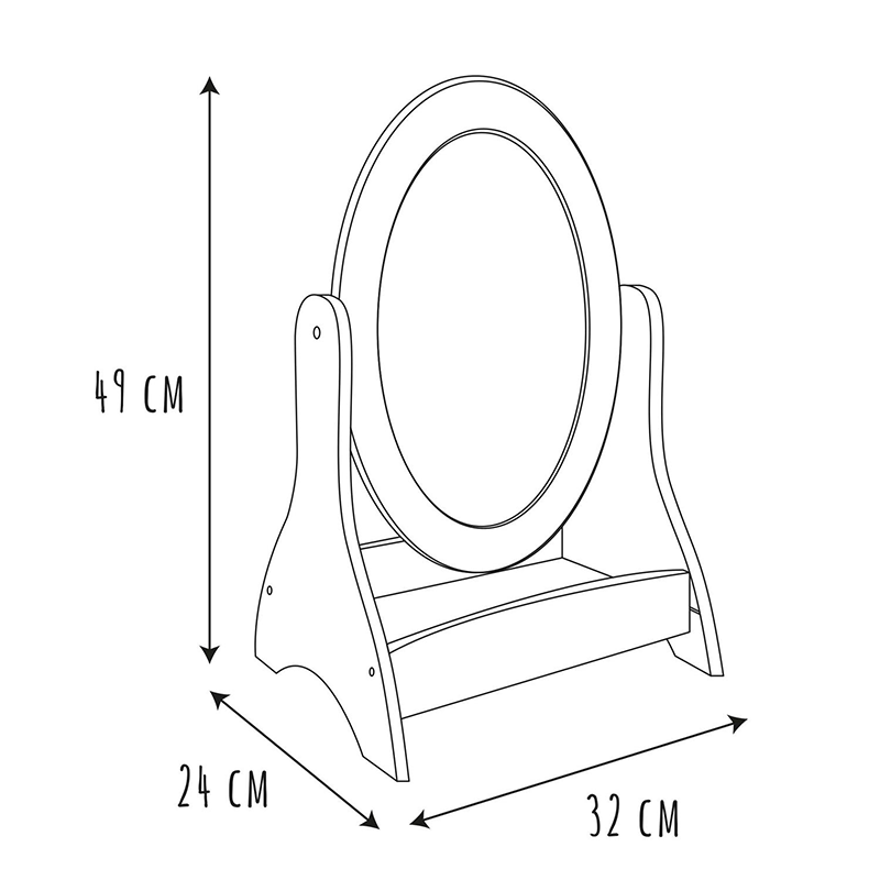 Miroir Coiffeuse Enfant en Bois Blanc BELLA