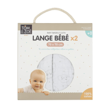 Lot de 2 langes bébé coton - Tom & Zoé