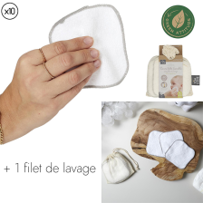 Lot de 10 carrés coton lavables bébé - Tom & Zoé