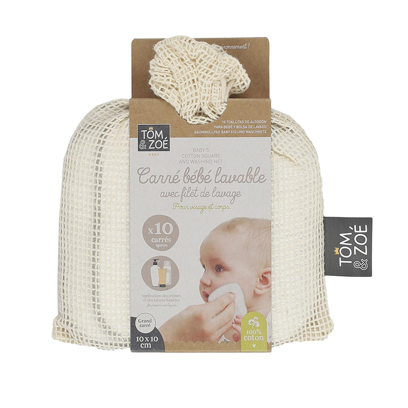 Avril GRAND CARRÉ LAVABLE BÉBÉ EN COTON BIO - Idyllemarket