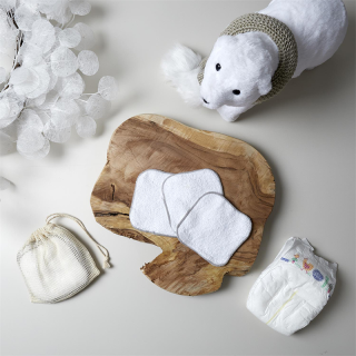 Lot de 10 carrés coton lavables bébé - Tom & Zoé