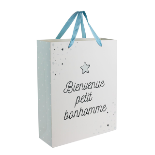 Sac cadeau naissance Bleu Tom et Zoé