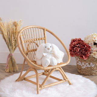 Fauteuil enfant rotin Leo Beige - Atmosphera For Kids