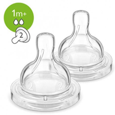 Lot de 2 Tétines Classic 1M+ Débit lent - Philips Avent