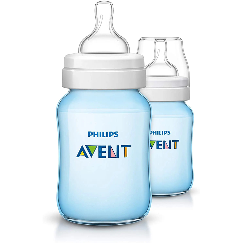 Philips Avent Lot de 2 Biberons Classic 260 ml Bleu 1m+ Philips Avent Lot de 2 Biberons Classic 260 ml Bleu 1m+