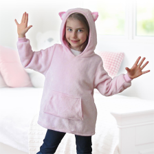 Plaid manche à capuche Chat Rose - Home Deco Kids Plaid manche à capuche Chat Rose - Home Deco Kids