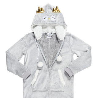 Combinaison hibou adulte Gris - Home Deco Kids