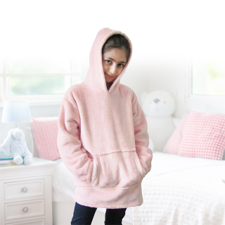 Plaid manche à capuche enfant rose - Home Deco Kids