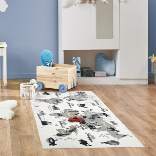 Tapis enfant Mappemonde 70x140 - Home Deco Kids