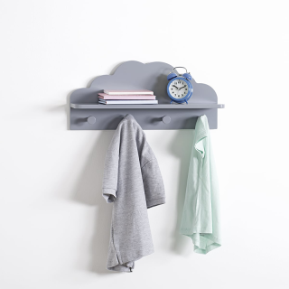 Lot de 3 patères étagères Nuage Gris - Atmosphera For Kids