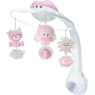 Veilleuse Mobile Douce Nuit 3 en 1 Rose - Infantino