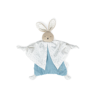 Lapin Doudou en coton bio Bleu - Kaloo