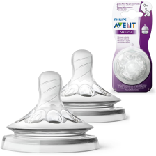 Lot de 2 Tétines Natural 0m+ nouveau né - Philips Avent Lot de 2 Tétines Natural 0m+ nouveau né - Philips Avent