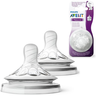 Lot de 2 Tétines Natural 0m+ nouveau né - Philips Avent