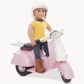 Scooter pour poupée Rose et Blanc - Our Generation