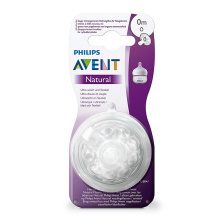 Lot de 2 Tétines Natural 0m+ nouveau né - Philips Avent Lot de 2 Tétines Natural 0m+ nouveau né - Philips Avent