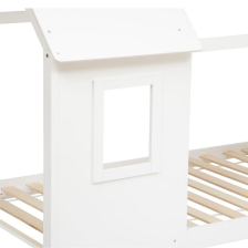 Lit Cabane enfant fenêtre Blanc 90x190 - Atmosphera For Kids