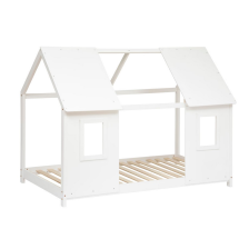 Lit Cabane enfant fenêtre Blanc 90x190 - Atmosphera For Kids