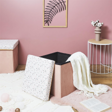 Coffre pouf pliable Terrazzo Rose - Home Deco Kids