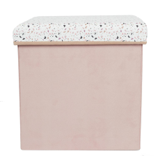 Coffre pouf pliable Terrazzo Rose - Home Deco Kids