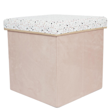 Coffre pouf pliable Terrazzo Rose - Home Deco Kids