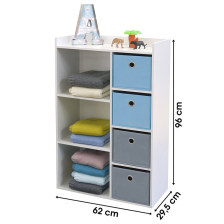 Meuble de rangement 3 niches avec 4 tiroirs Bleu - Atmosphera For Kids