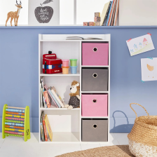 Meuble de rangement 3 niches avec 4 tiroirs Rose - Atmosphera For Kids